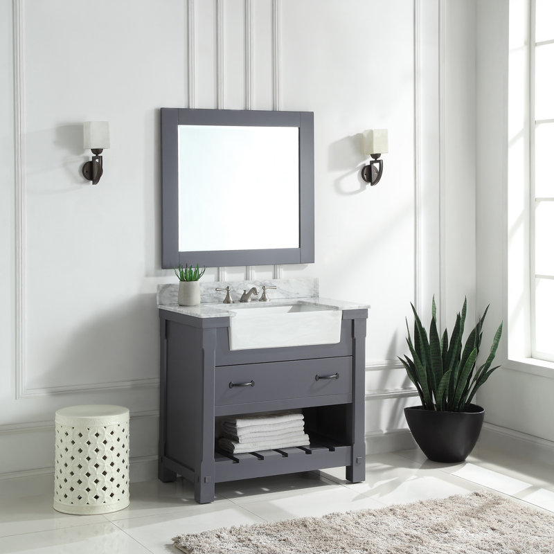 Dovecove Mantra 36'' Single Bathroom Vanity with Marble Top & Reviews